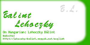 balint lehoczky business card
